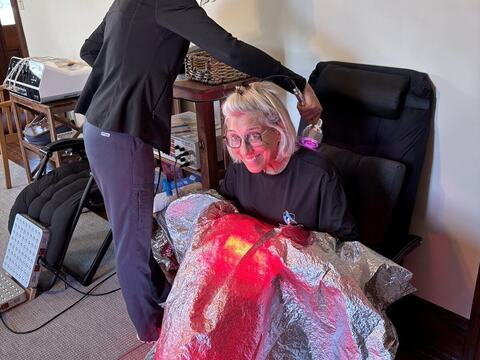Laser therapy on a patient at Kimberton Brain & Body